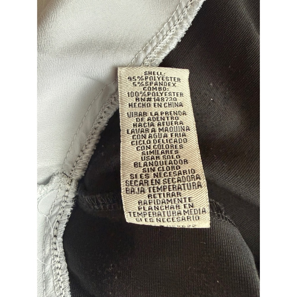 ECI New York Womens XL Black White Layered Peter Pan Collar Short Sleeve Top - Picture 10 of 10